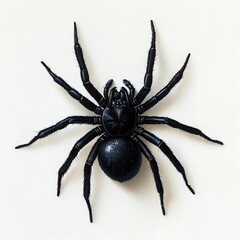 Fototapeta premium A black spider on a white background