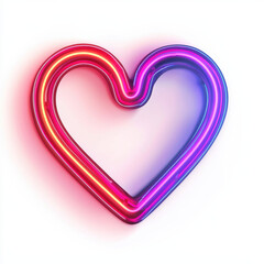glowing neon heart shape radiating warmth and vibrant colors