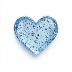 heart shape made of water droplets, reflecting light beautifully