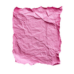 Obraz premium Crumpled Pink Paper Textured Background Isolated on transparent background