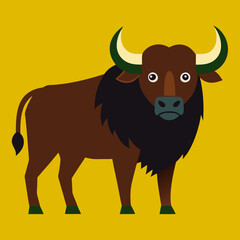 vector illustration of a buffalo