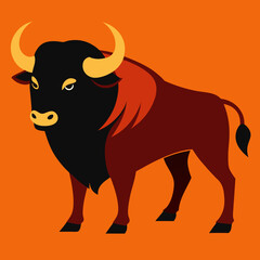vector illustration of a buffalo
