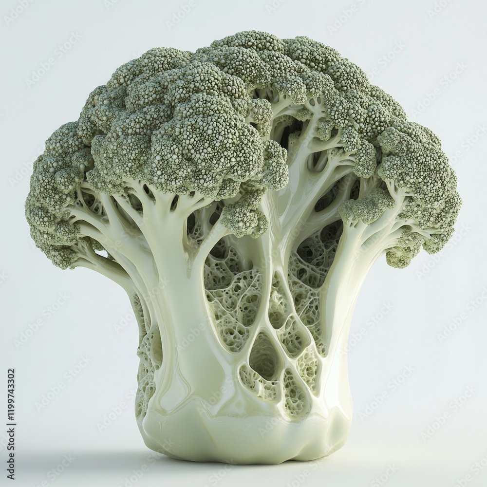Poster abstract broccoli vegetable artistic rendering