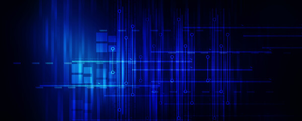 2d illustration Abstract futuristic electronic circuit technology background