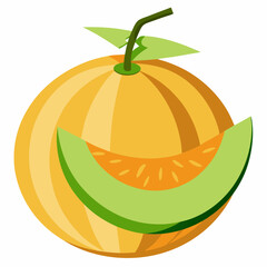 orange fruit isolated on white background cantaloupe