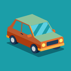 retro car isolated on white