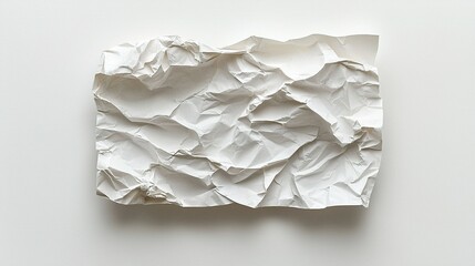 Obraz premium Crumpled white paper on white background.