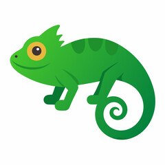 chameleon cartoon isolated on white