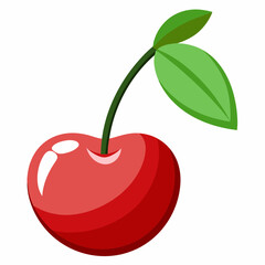 cherry with leaf