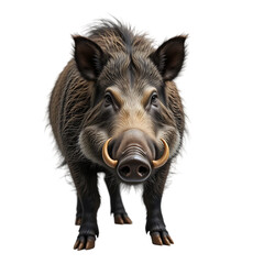 A realistic illustration of a wild boar with detailed fur and tusks.
