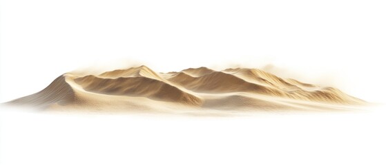 Sand dunes landscape, desert hills, windblown sand.