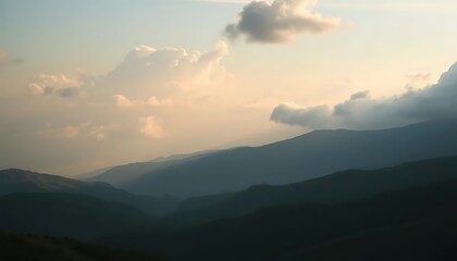 Fototapeta premium Serene Sunset Mountain Landscape Photography