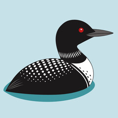 vector illustration of a duck common loon