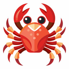 red crab on white background