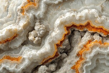 Obraz premium Abstract Onyx Marble Texture: Swirling Orange and White Stone Background
