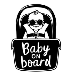 Baby on board vector