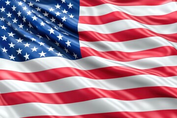 Fototapeta premium Waving United States Flag in Bright Colors