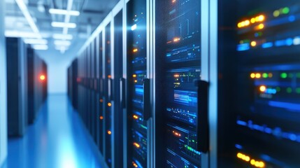 A comprehensive view of server racks in modern data center 