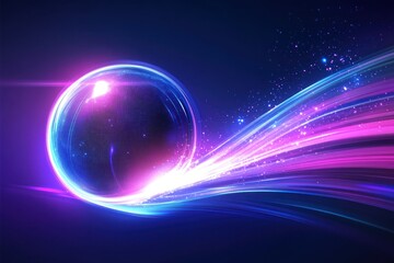 Obraz premium Vibrant Abstract Energy Burst with Glowing Sphere