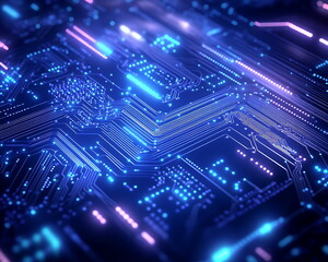 Abstract blue circuit board background