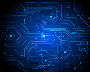 Abstract blue circuit board background