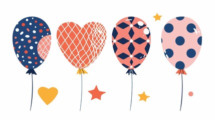 Colorful Geometric Pattern Balloons in Various Shapes for Vibrant Celebration Concepts