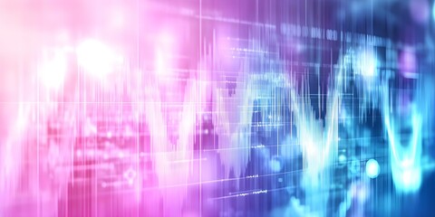 A colorful abstract representation of sound waves and digital data, conveying a sense of technology and audio visualization. Concept Abstract Sound Waves, Digital Data Visualization, Technology Art