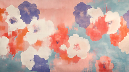Pastel flower fabric pattern