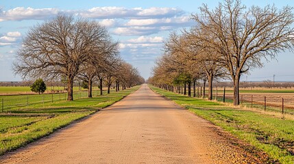 Fototapeta premium Road through fields rural landscape nature