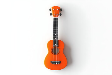 Obraz premium 3D realistic orange ukulele isolated on a white background