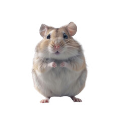Adorable fluffy hamster sitting paws together looking cute pet rodent animal  small mammal furry friend