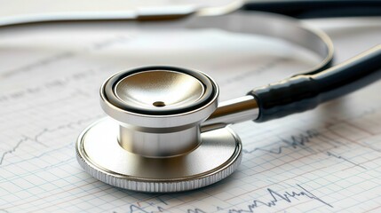 A stethoscope on a stock market report symbolizes the importance of careful analysis and monitoring of financial trends