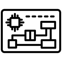 Electronics Circuit Outline Icon