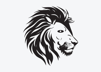 Obraz premium Hand drawn animal lion silhouette