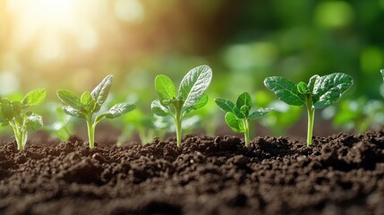 Fototapeta premium Growth of Young Plants in a Serene Environment