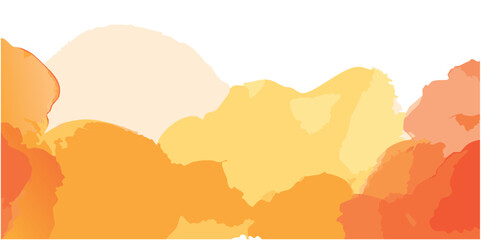 Liquid wave effect print. Watercolor orange-yellow, summer colors,  abstract background vector illustration, with aquarelle, brush-drawn curves, lines, splash, wallpaper. brush strokes.