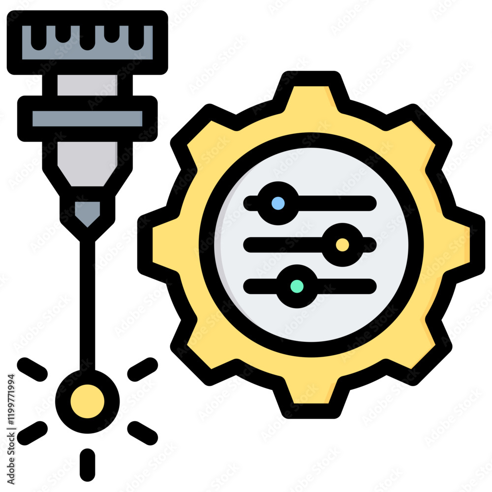 Poster laser customization outline color icon