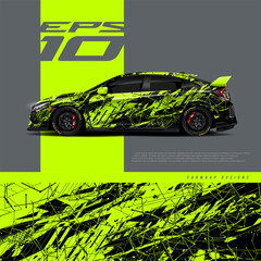 Car wrap decal design concept. Abstract grunge background for wrap vehicles, race cars, cargo vans, pickup trucks and livery. © zoulgraphic