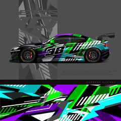 Car wrap decal design concept. Abstract grunge background for wrap vehicles, race cars, cargo vans, pickup trucks and livery.