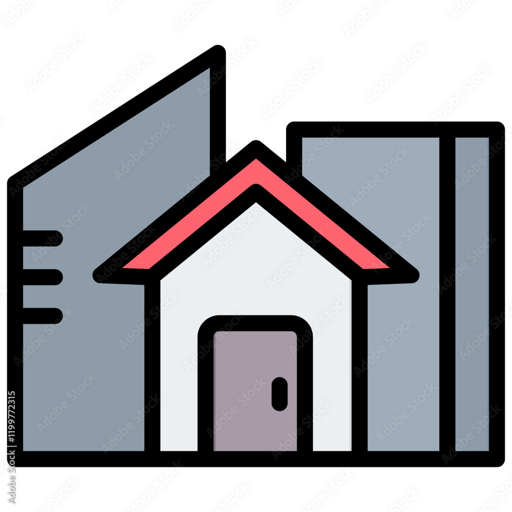 Poster architecture outline color icon
