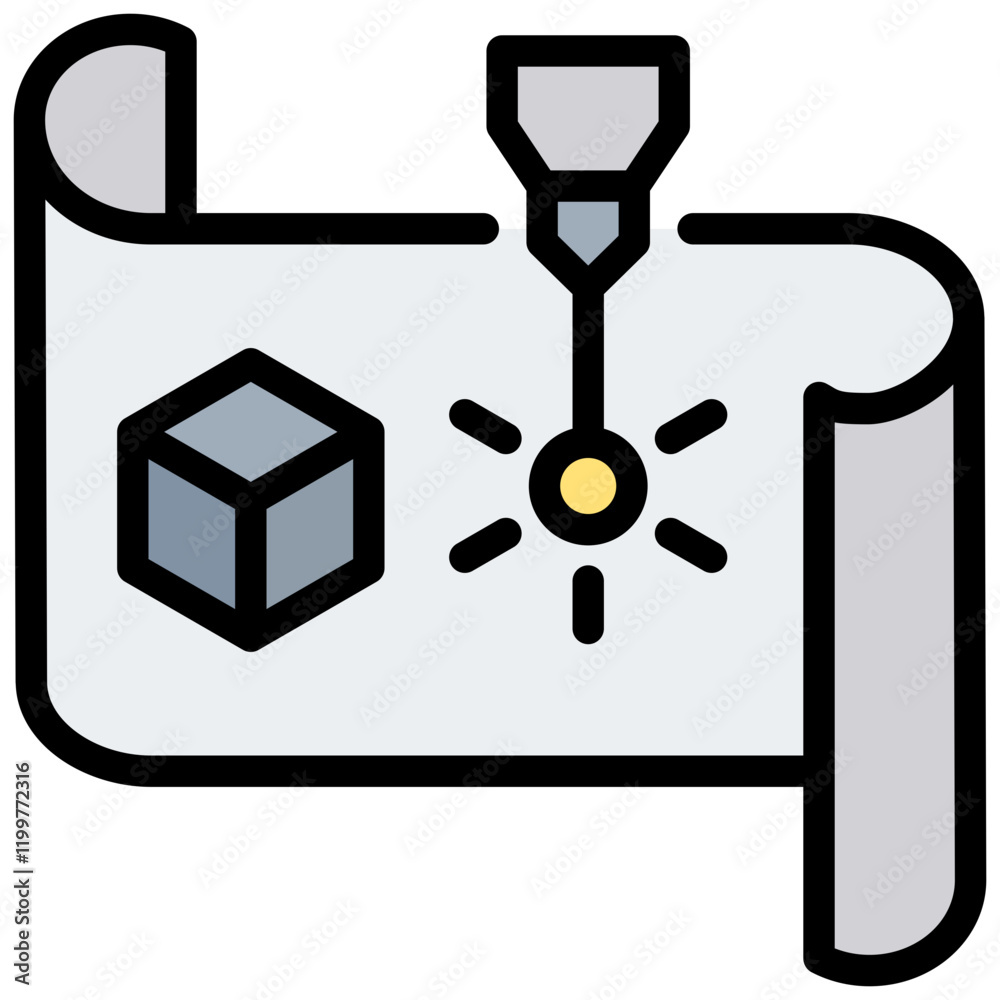 Poster prototype outline color icon