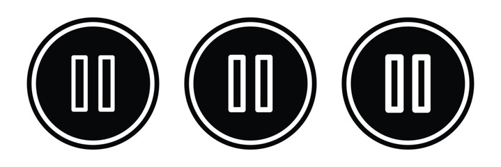 Pause icon set vector illustration.