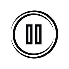 Obraz premium Pause icon, Pause button. Video, player, sound, music concept icon.