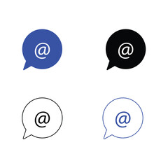 Obraz premium Blue, black, white color at icon set