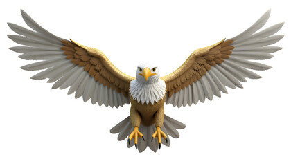 Majestic Bald Eagle in Flight 3D Render