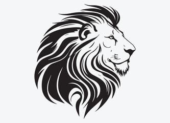 Hand drawn animal lion silhouette