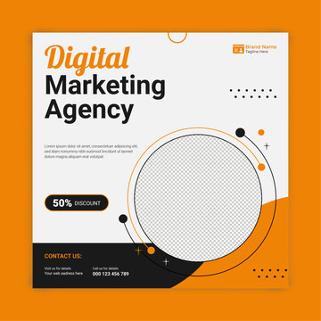 Digital marketing agency social media post or web banner or flyer design template