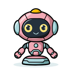 Robot mascot logo type clipart cartoon vector character illustration.