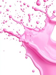 Pink Liquid Splash Isolated White Background - Dynamic pink liquid splash, isolated on white. Symbolizes energy, freshness, vibrancy, fluidity, and creativity.