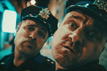 Fototapeta premium Generative AI image of policeman working in prison